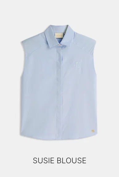 JV-SUSIE straight fit blouse - powder blue