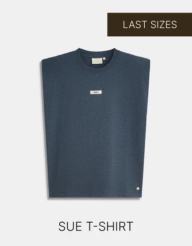 JV-SUE regular fit T-shirt met logo - dark blue melange