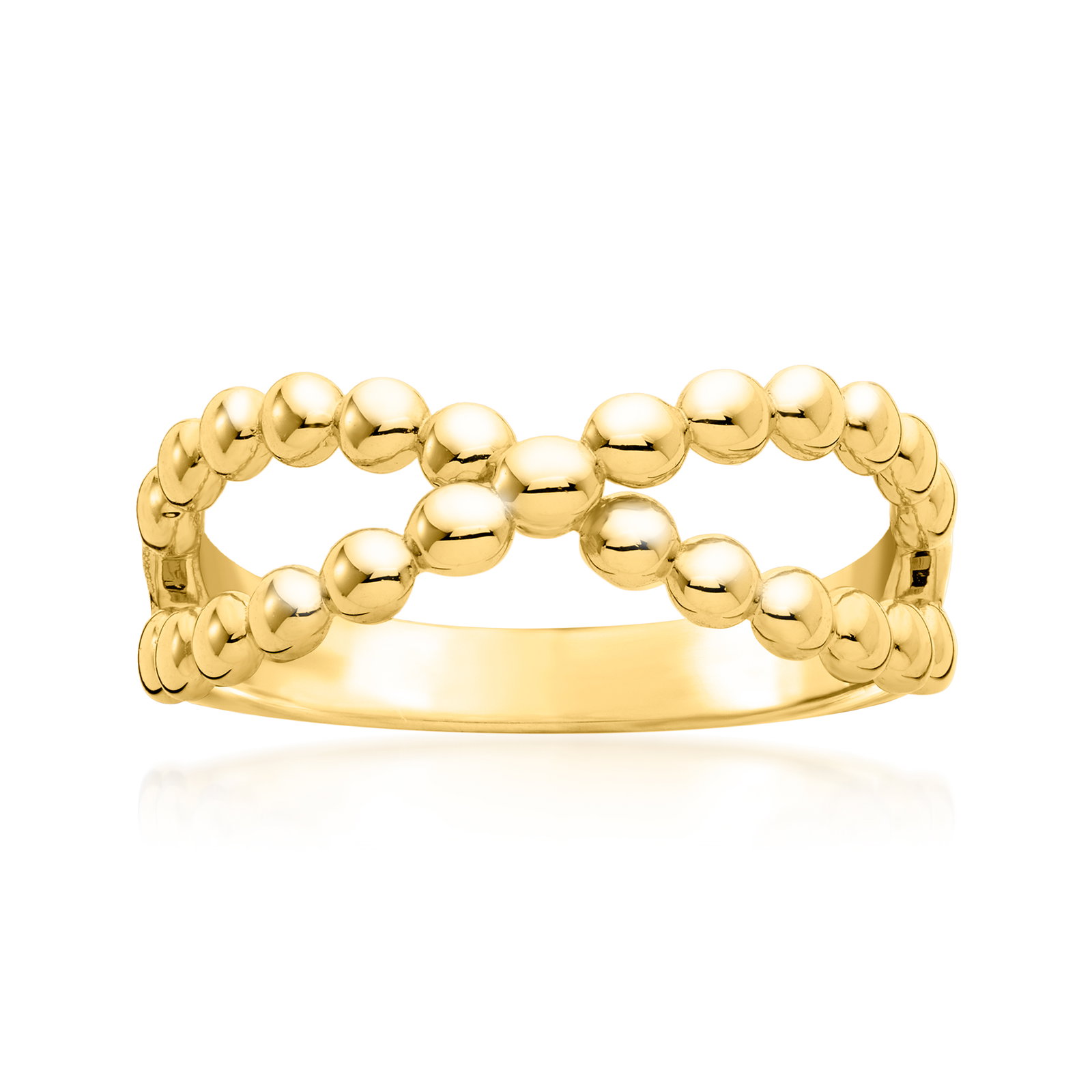 Shop 18kt Gold Over Sterling Crisscross Bead Ring