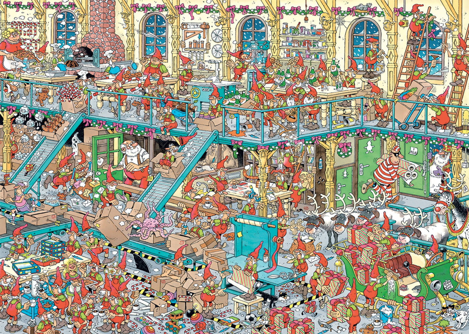 Image of  Jan Van Haasteren Santa's Factory 1000 Piece Jigsaw Puzzle