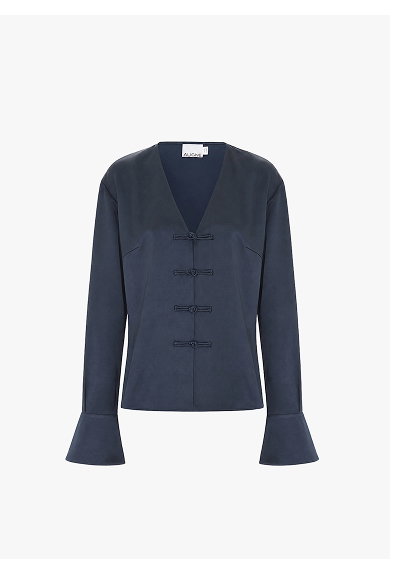 SAFFRON KNOT FASTENING SATIN SHIRT