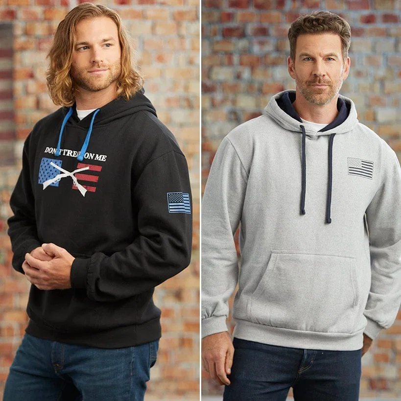 Image of Men's Buckhorn River American Flag Hoodie