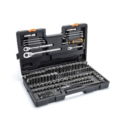 GEARWRENCH 185-Pc. Mechanics Tool Set, 1/4in., 3/8in. and 1/2in. Drive, SAE/Metric, Model# GW72MCBMTS