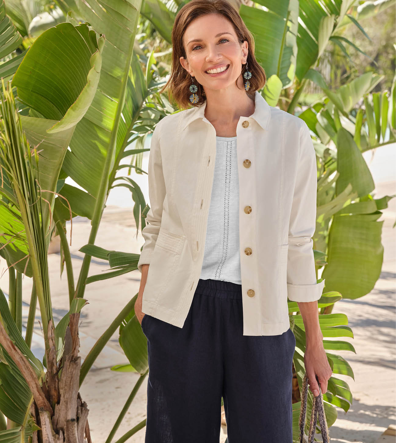 Stitch Pocket Cotton Jacket