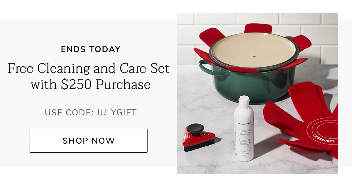 GIFT WITH PURCHASE: Free Cleaning and Care Set with $250 Purchase - USE CODE: JULYGIFT - SHOP NOW