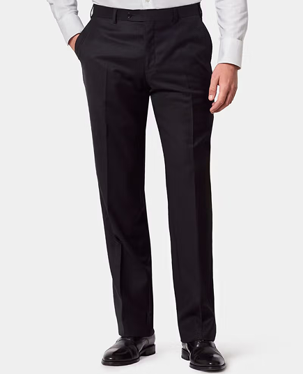 Classic Fit Black Twill Suit Trousers