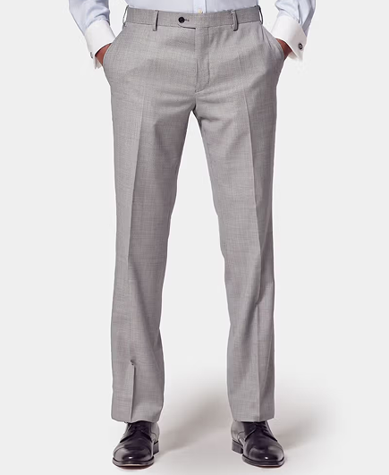 Classic Fit Light Grey Twill Suit Trousers
