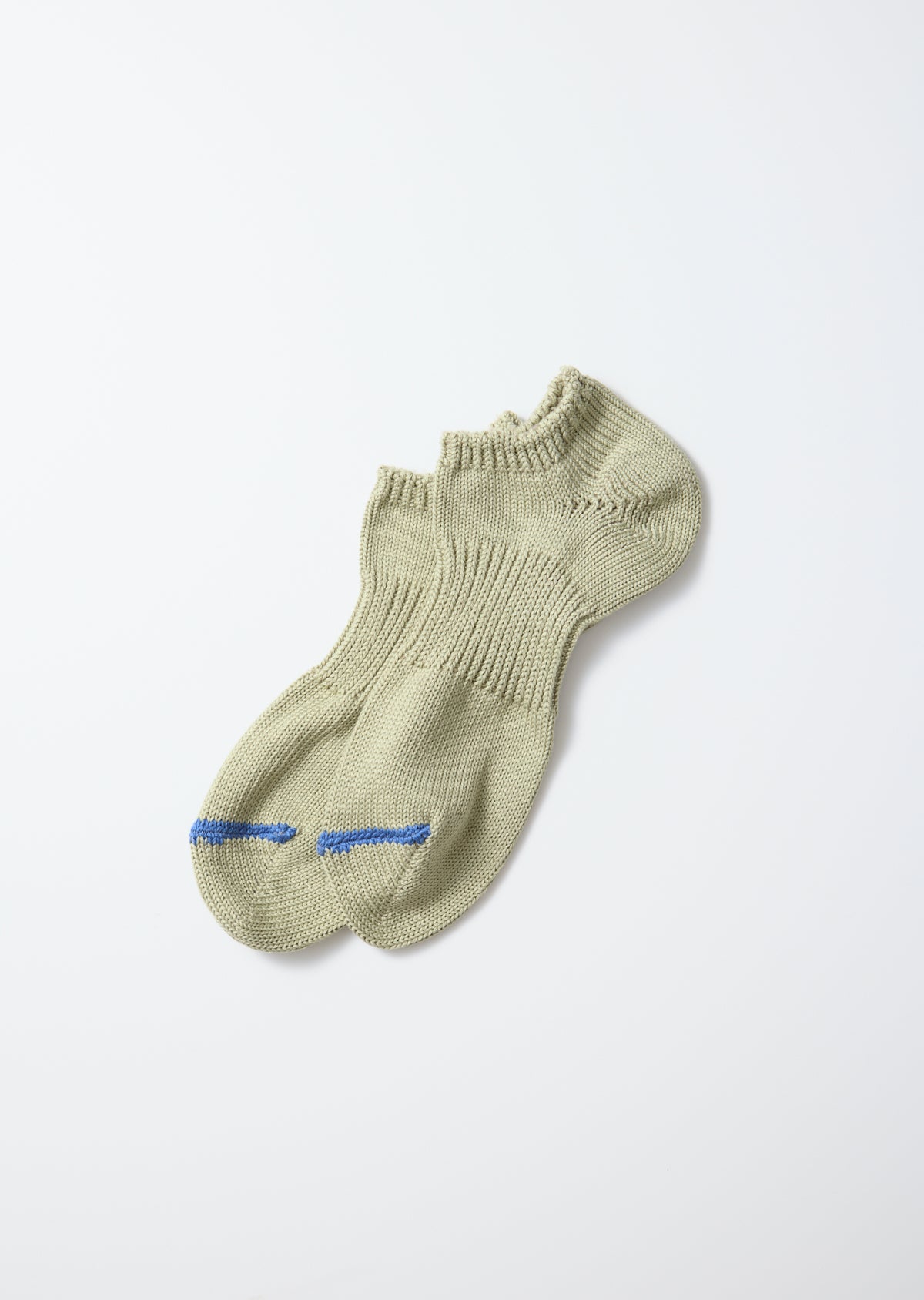 Image of Chunky Sneaker Sock - Light Khaki/Blue