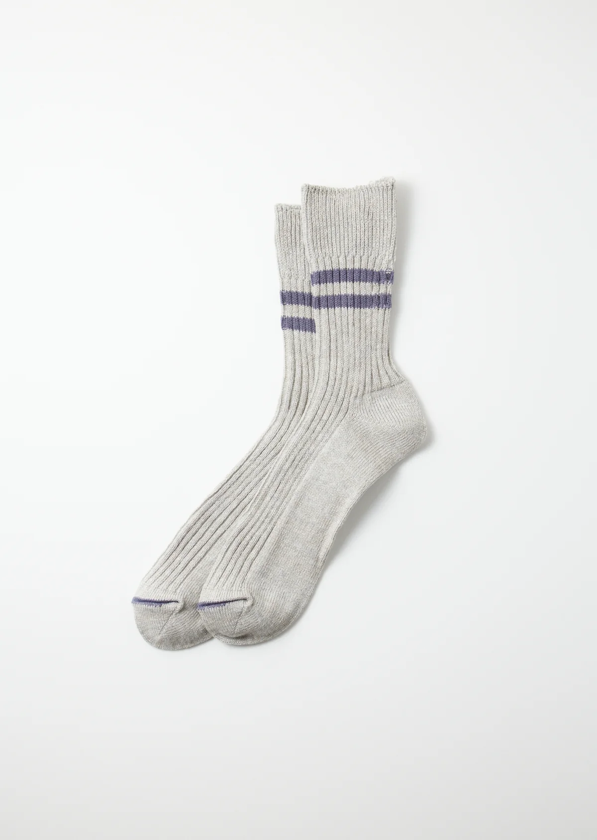 Image of Hemp Organic Cotton Stripe Sock - Gray/Purple Haze