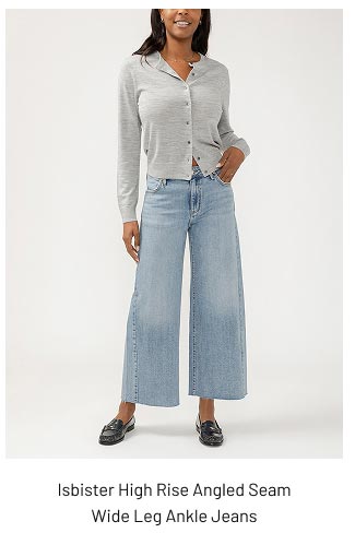 Isbister High Rise Angled Seam Wide Leg Ankle Jeans