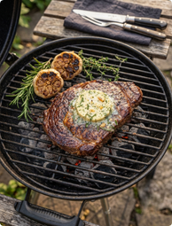 Gepofte Knoflook-Kruidenboter Entrecote