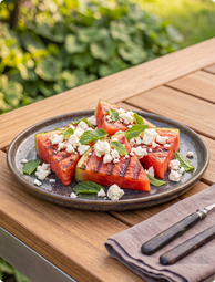 Gegrilde Watermeloen met Feta & Munt