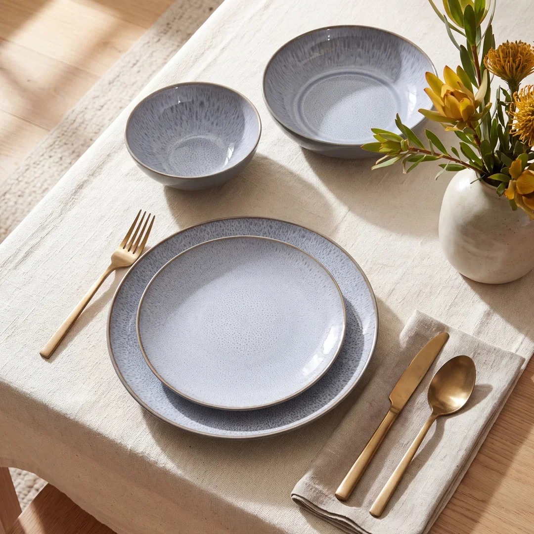 Karst 16 Piece Stoneware Dinnerware Set, Service For 4
