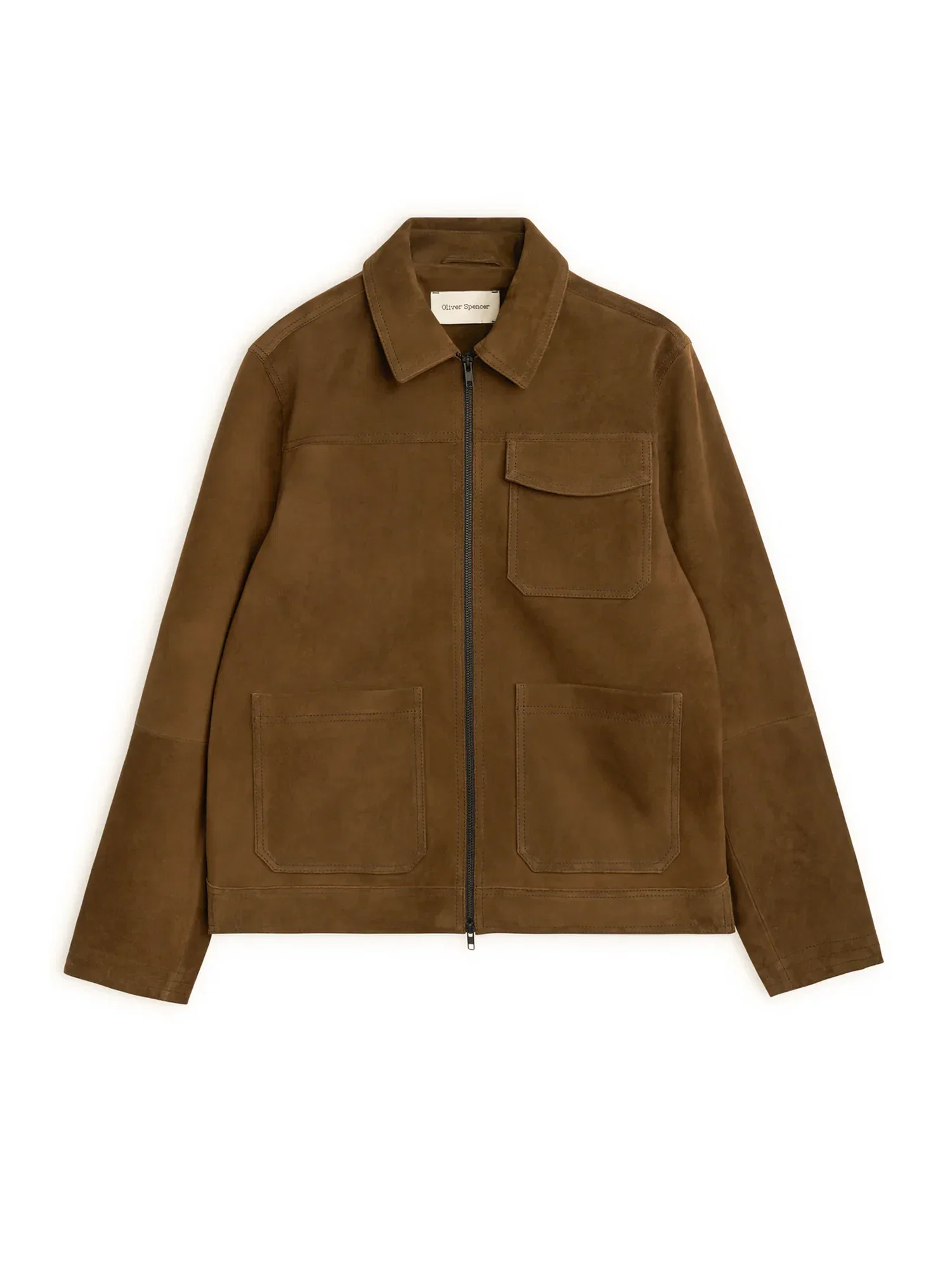 Image of Suede Hardwick Jacket Suede Taupe