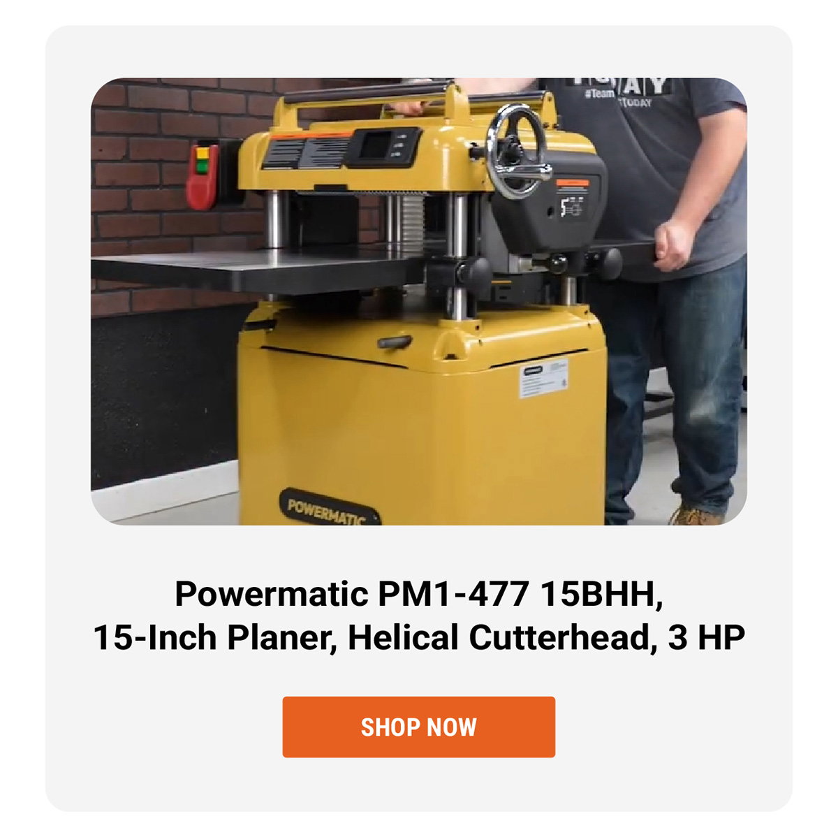 Powermatic PM1-477 15BHH, 15-Inch Planer, Helical Cutterhead, 3 HP