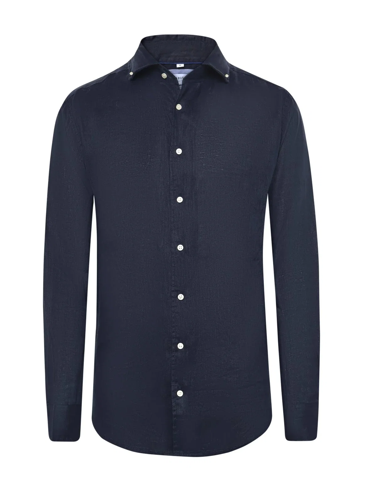 Unifarbenes Leinenhemd mit Button Down-Kragen, Regular