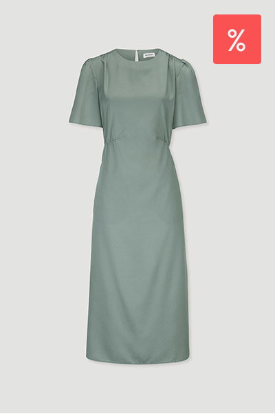 Kleid mit Raffung Midi aus reinem SaXcell®Lyocell