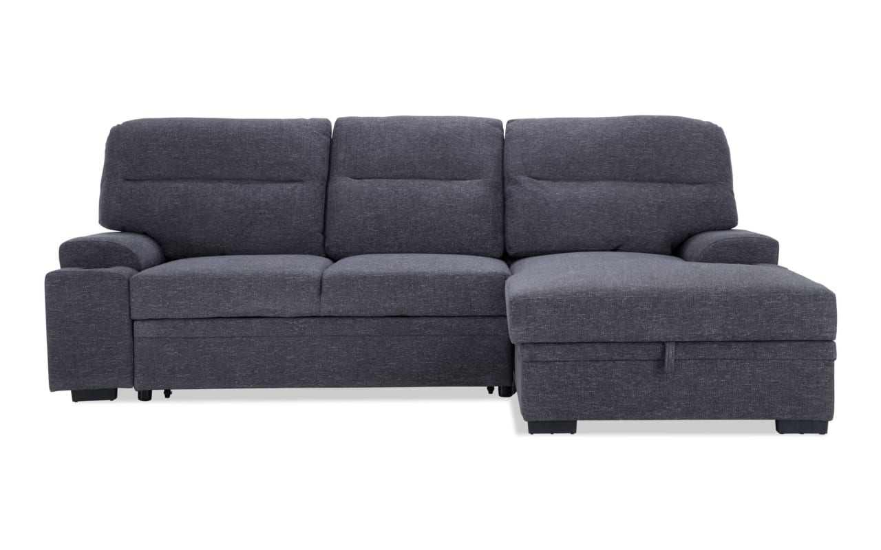 Halftime Gray 102'' Right Arm Facing Chaise Sectional with Pop-Up Sleeper