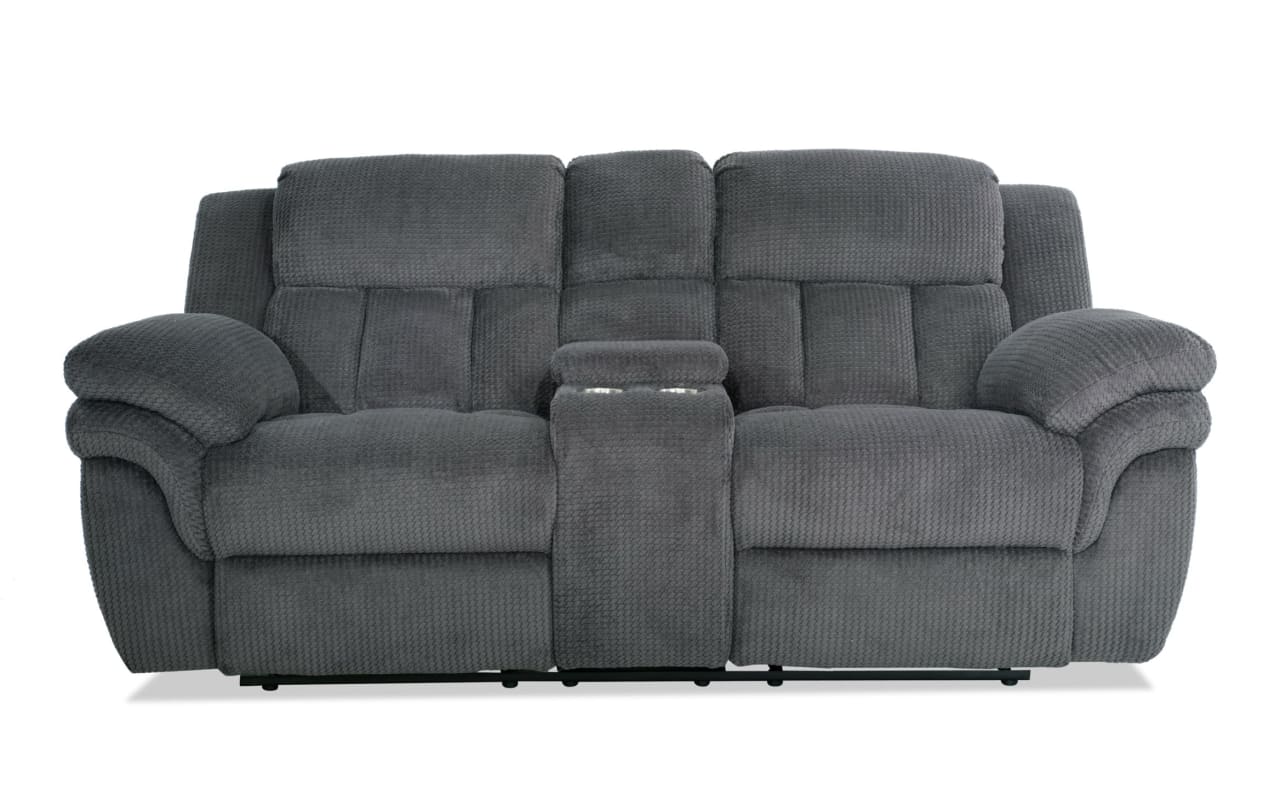 Trevor Gray 81'' Power Reclining Console Loveseat with USB & USB-C Ports