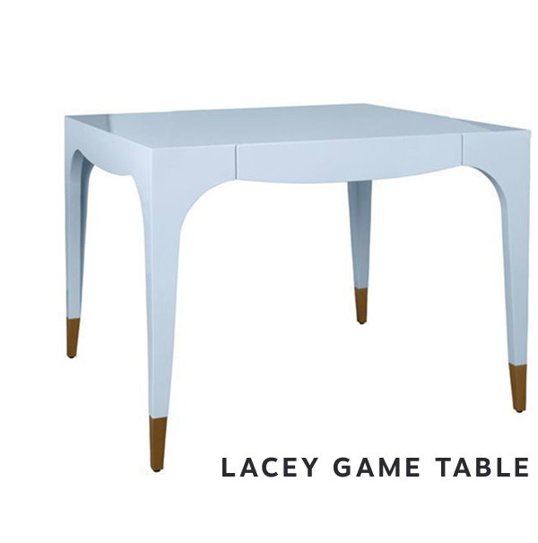 Lacey Square Tapered Leg Two Drawer Game Table