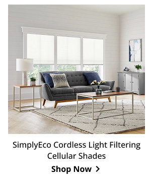 SimplyEco Cordless Light Filtering Cellular Shades | Shop Now >