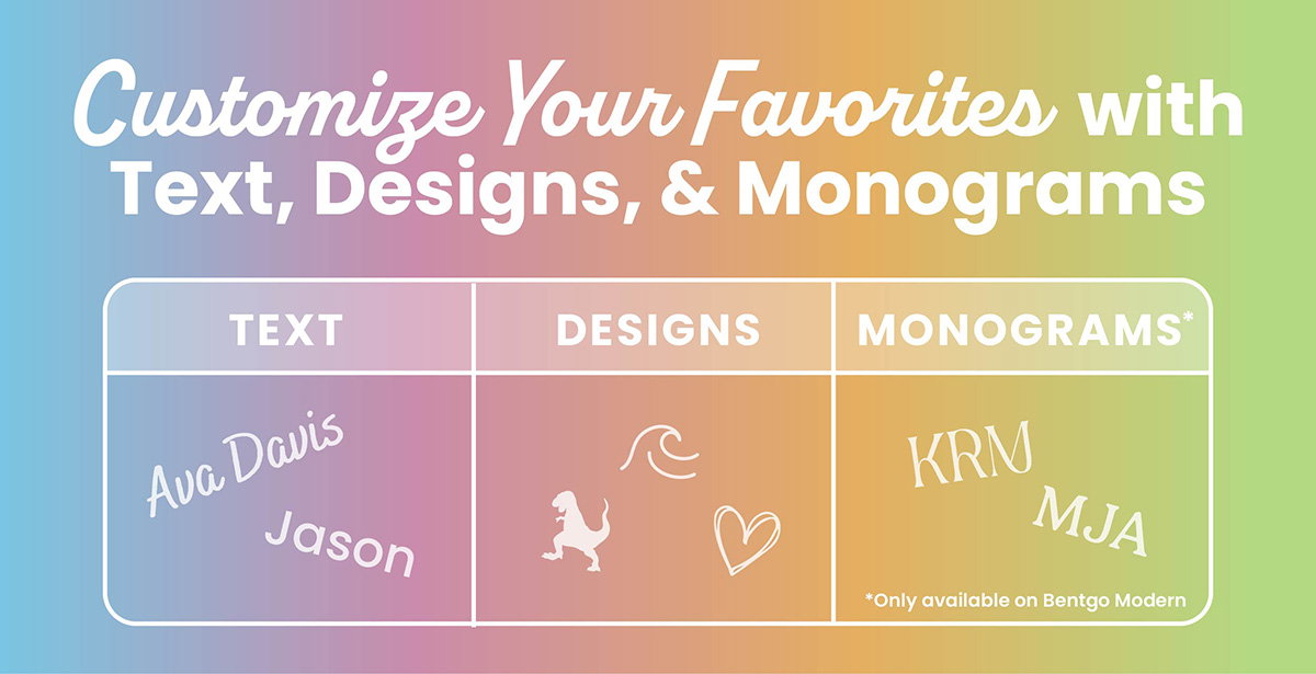 Customize Your Favorites With Text, Designs, & Monograms