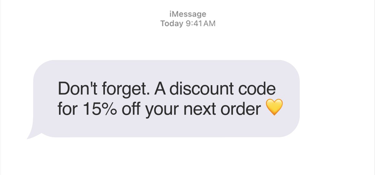 Don't forget a discount code for 15% off.