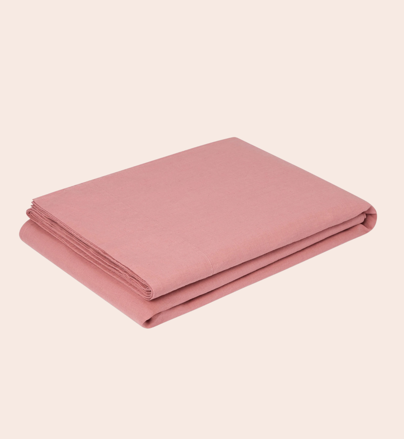 Dusty Pink Linen Blend Flat Sheet