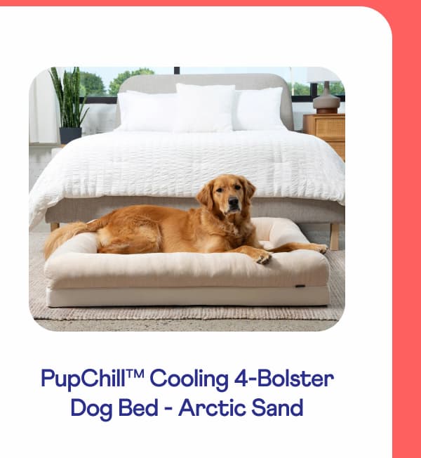 PupChill™ Cooling 4-Bolster Dog Bed - Arctic Sand