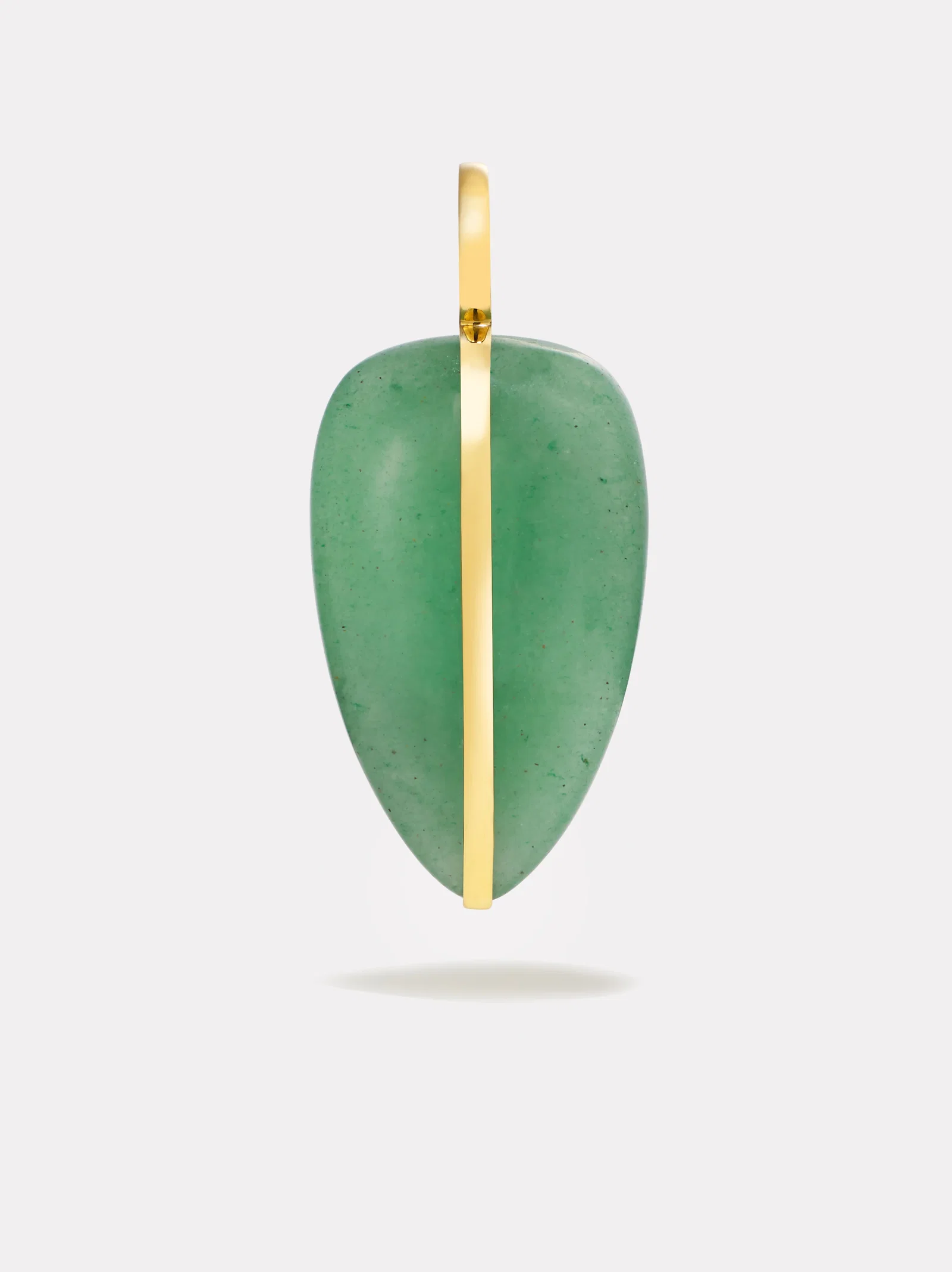 Image of Large Pebble Pendant in Green Aventurine | 14K