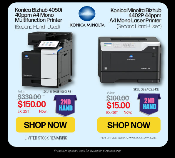 Shop 2nd Hand Konica Bizhub 4050i & Bizhub 4402P Printers + More Konica
