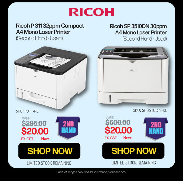 Shop 2nd Hand Ricoh P 311 & SP 3510dn Printers + More Ricoh