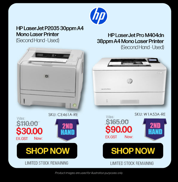 Shop 2nd Hand HP LaserJet P2035 & M404dn Printers + More HP