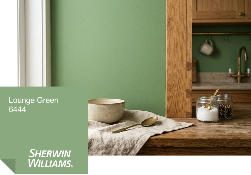 Sherwin-Williams  Lounge Green Paint Sample 6444