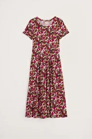 Veronica Short Sleeve Midi Dress in GOTS-Certified Organic Cotton