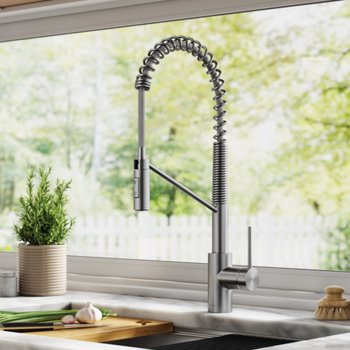 KRAUS Touchless Sensor Commercial Pull-down Single Handle Kitchen Faucet with Soap Dispenser