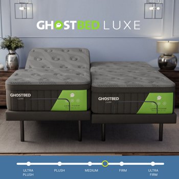 GhostBed Luxe 14-inch Memory Foam Mattress or Adjustable Base Set