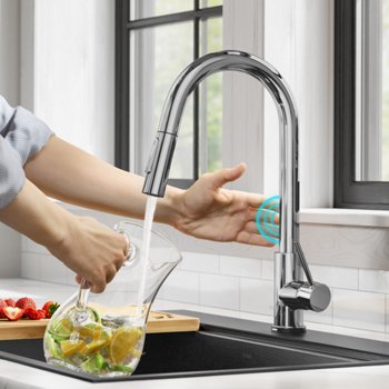 KRAUS Contemporary Single-Handle Touch Kitchen Sink Faucet with Pull-down Sprayer