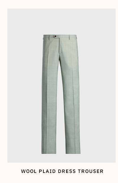 WOOL PLAID DRESS TROUSER