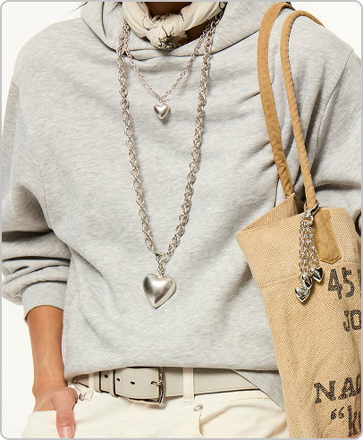 The Puffy Heart Necklace in Silver