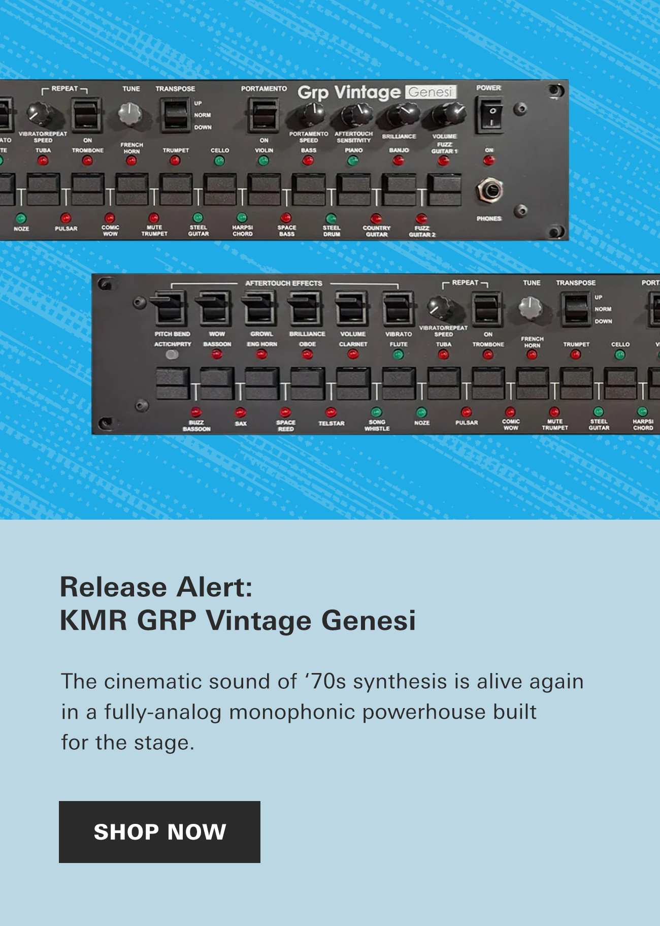 Release Alert: KMR Grp Vintage Genesi Monophonic Analog Synthesizer
