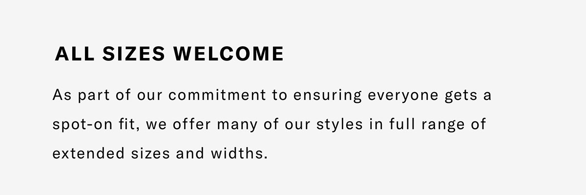 All Sizes Welcome…