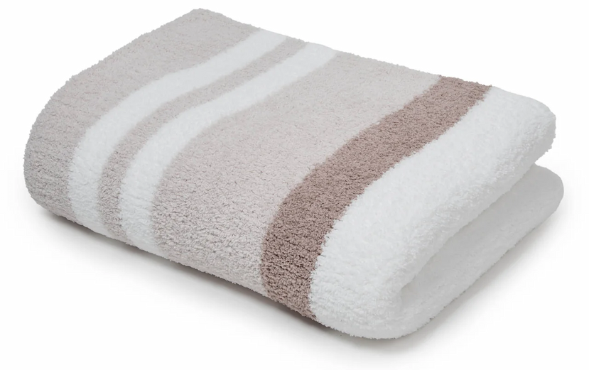 Multi Striped Throw in Bone / White / Mink