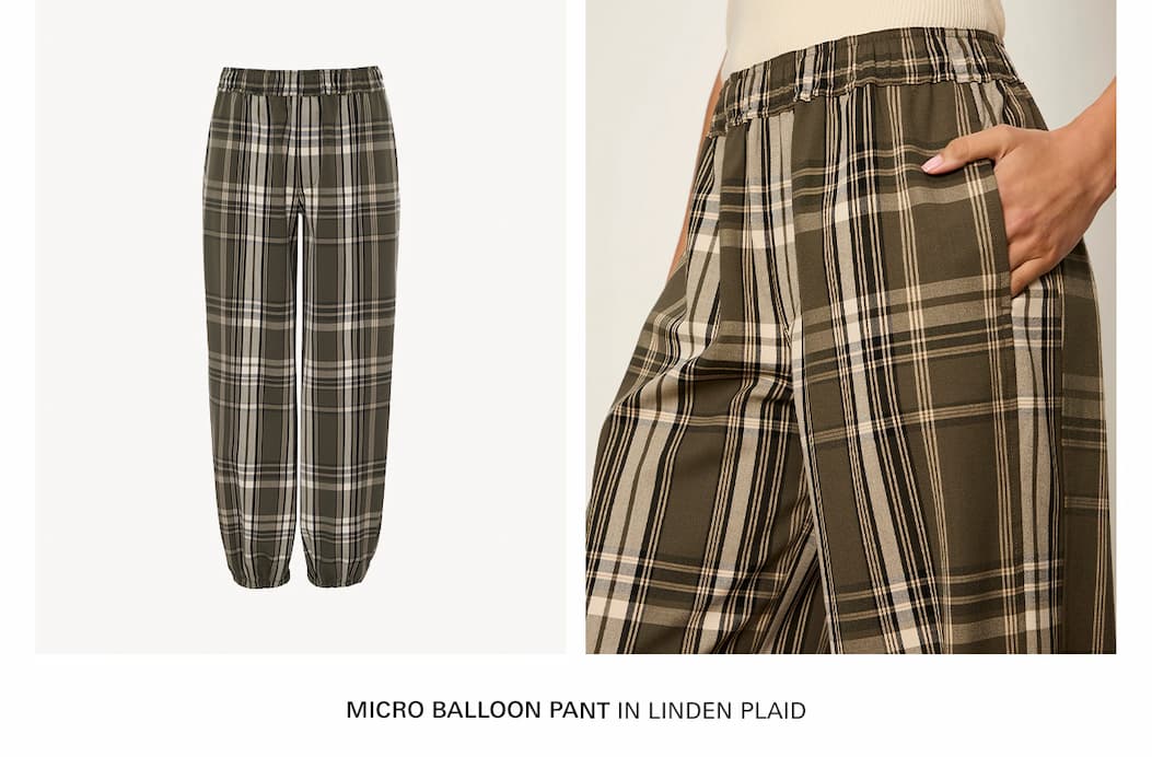 micro balloon plaid pant