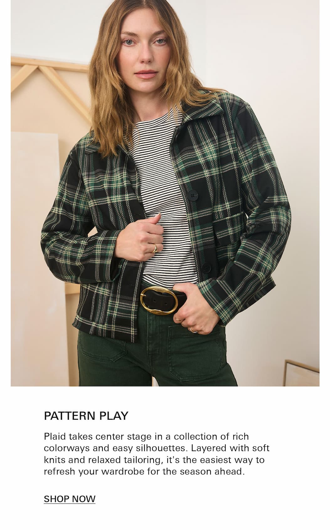 MODEL IN PLAID JACKET