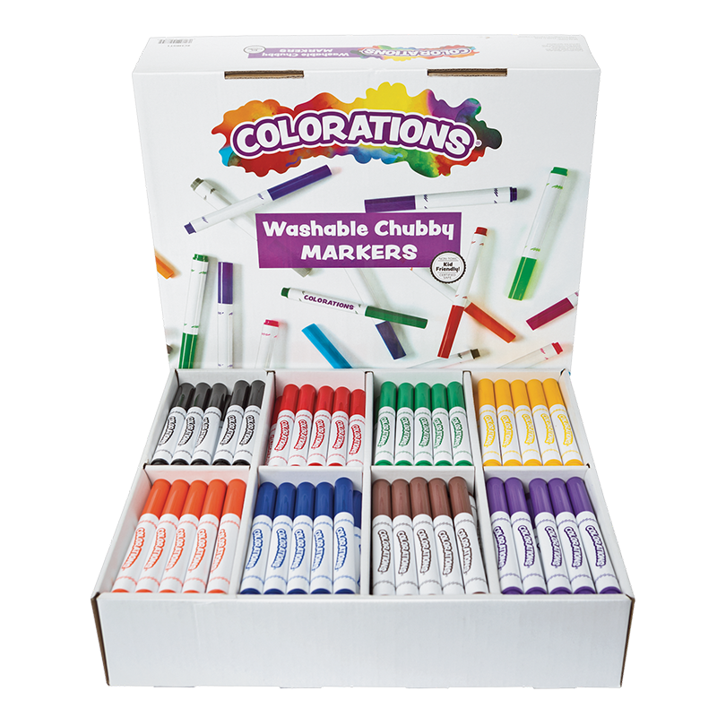 Colorations® Washable Chubby Markers Classroom Value Pack - Set of 200