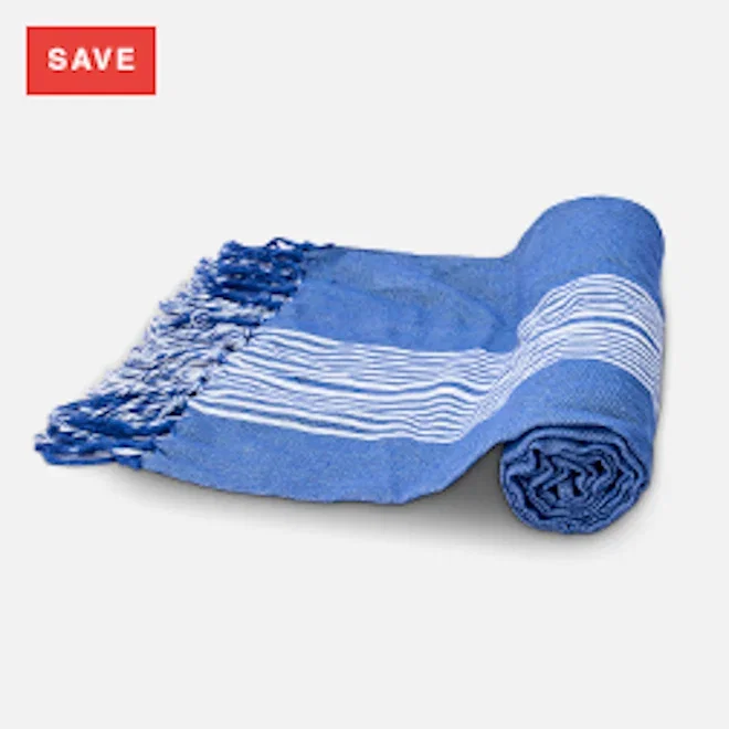 Thread Office Blue Stripe Throw, 140cm x 180cm
