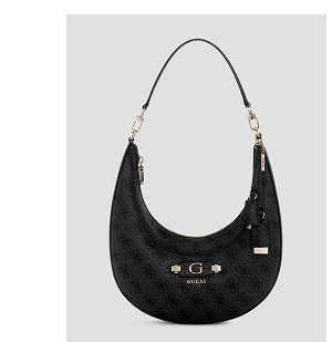 The Lindsey Hobo Bag in Black Logo