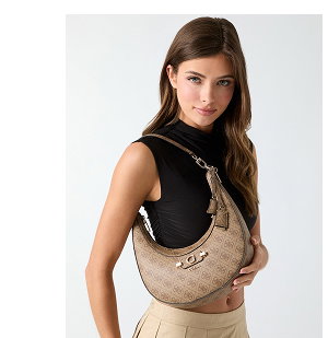 The Lindsey Hobo Bag in Brown Logo