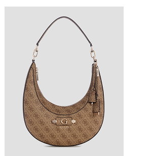 The Lindsey Hobo Bag in Brown Logo